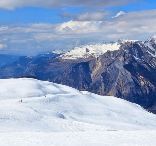 French Alps winter French Alps winter - skiing area in Valloire (Galibier-Thabor ski resort).